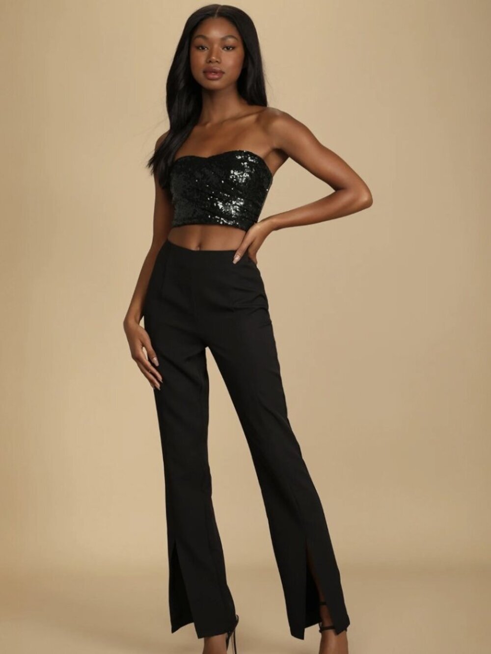 Lulus Party Favors Emerald Green Sequin Strapless Tube Top NWT